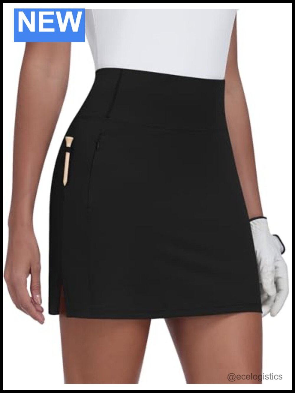 Women's Golf Skort with Zipper Pockets High Waist Athletic Skirt